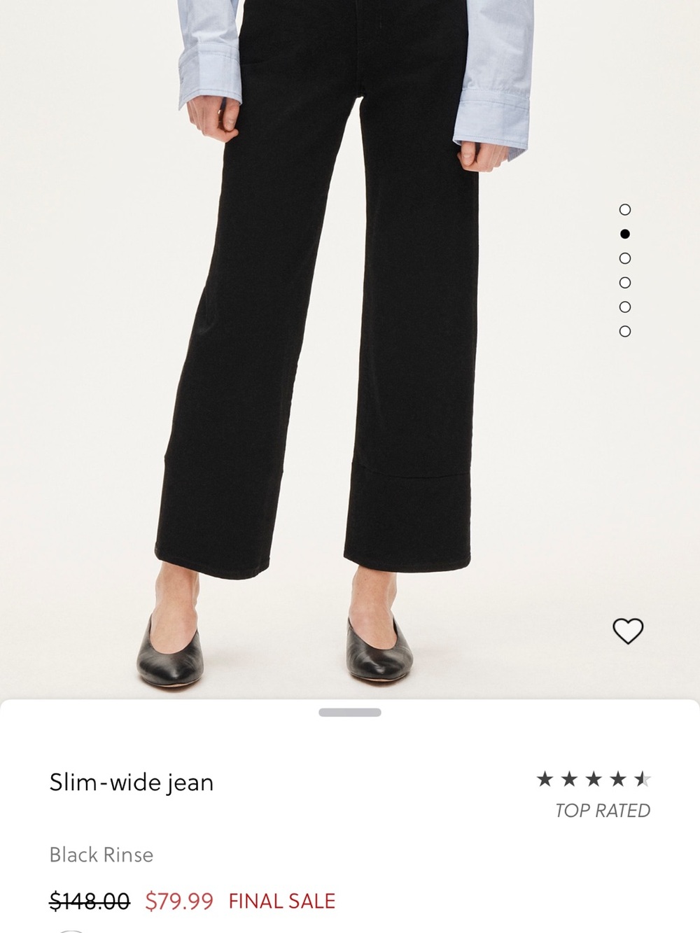 J.Crew Wide Leg black size 28 crop jeans - Picture 2 of 8